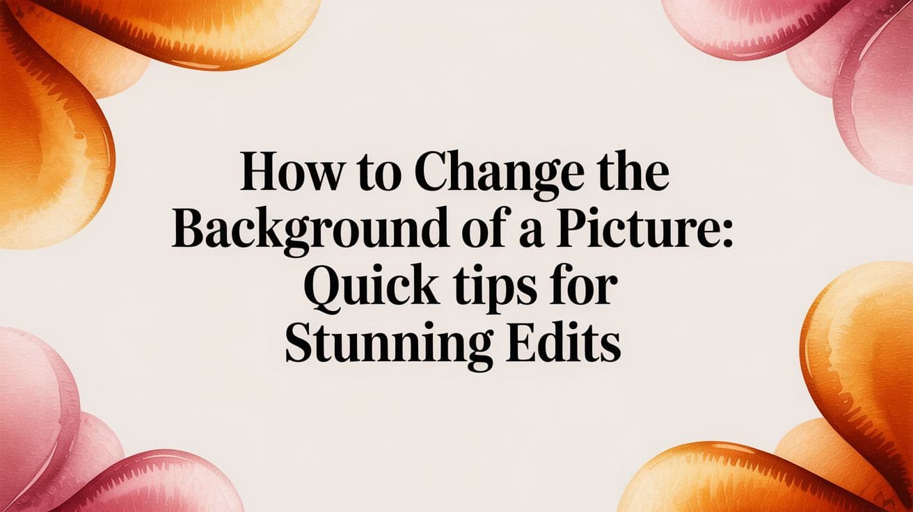 How to change the background of a picture: Quick tips for stunning edits