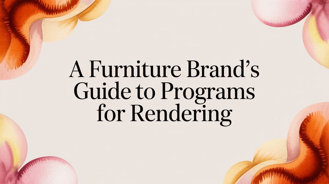 A Furniture Brand's Guide to Programs for Rendering