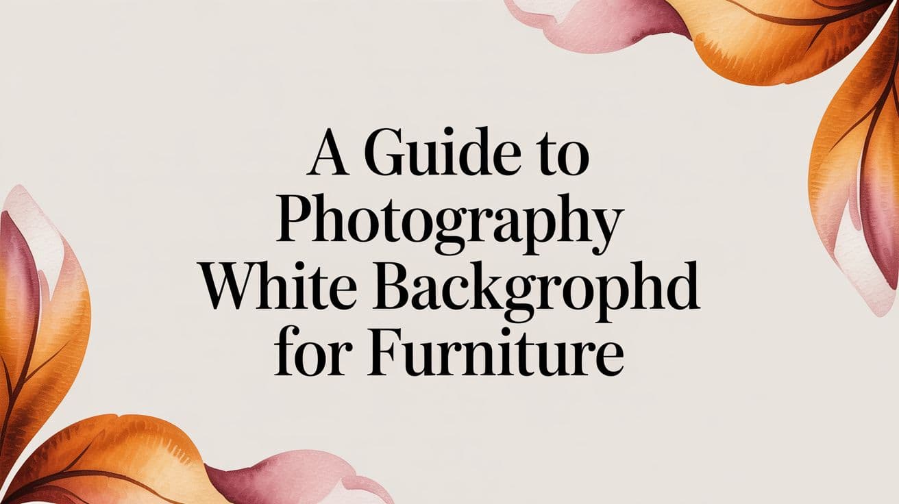 A Guide to Photography White Background for Furniture