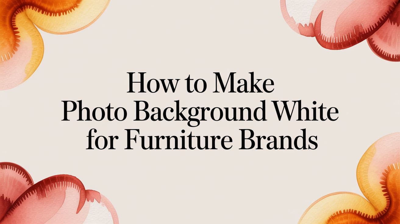 How to Make Photo Background White for Furniture Brands