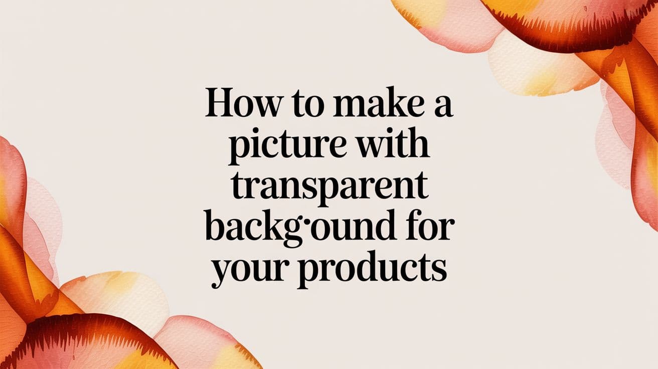 How to Make a Picture with Transparent Background for Your Products