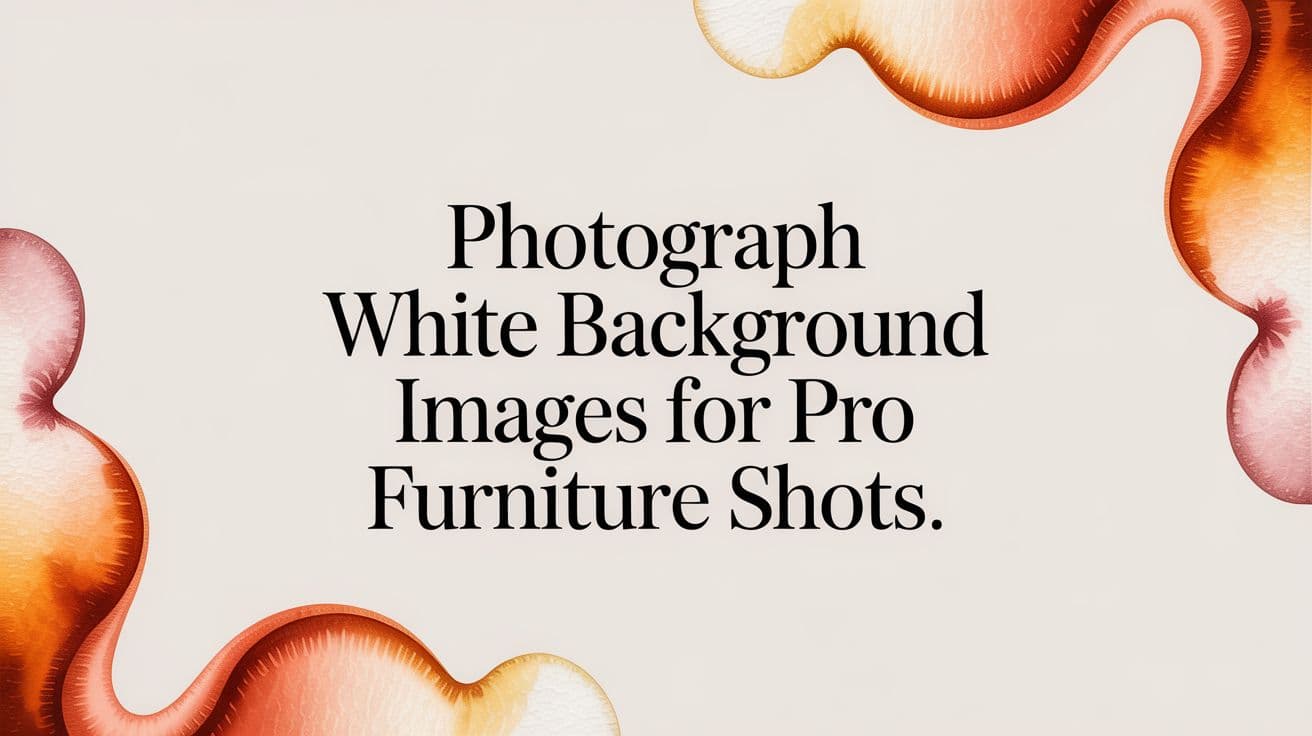 Photograph White Background Images for Pro Furniture Shots