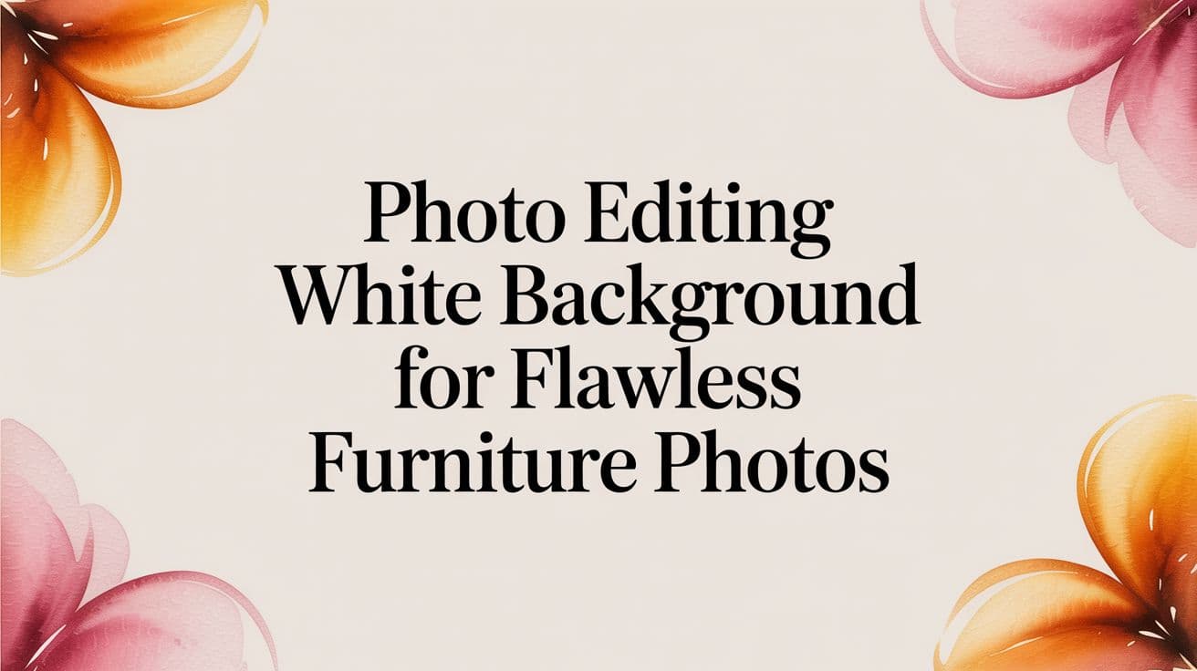 Photo Editing White Background for Flawless Furniture Photos