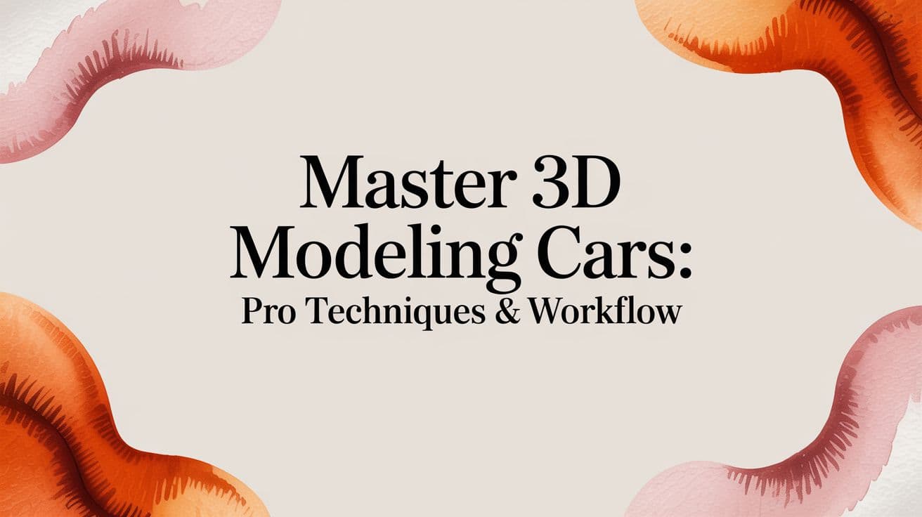 Master 3D Modeling Cars: Pro Techniques & Workflow