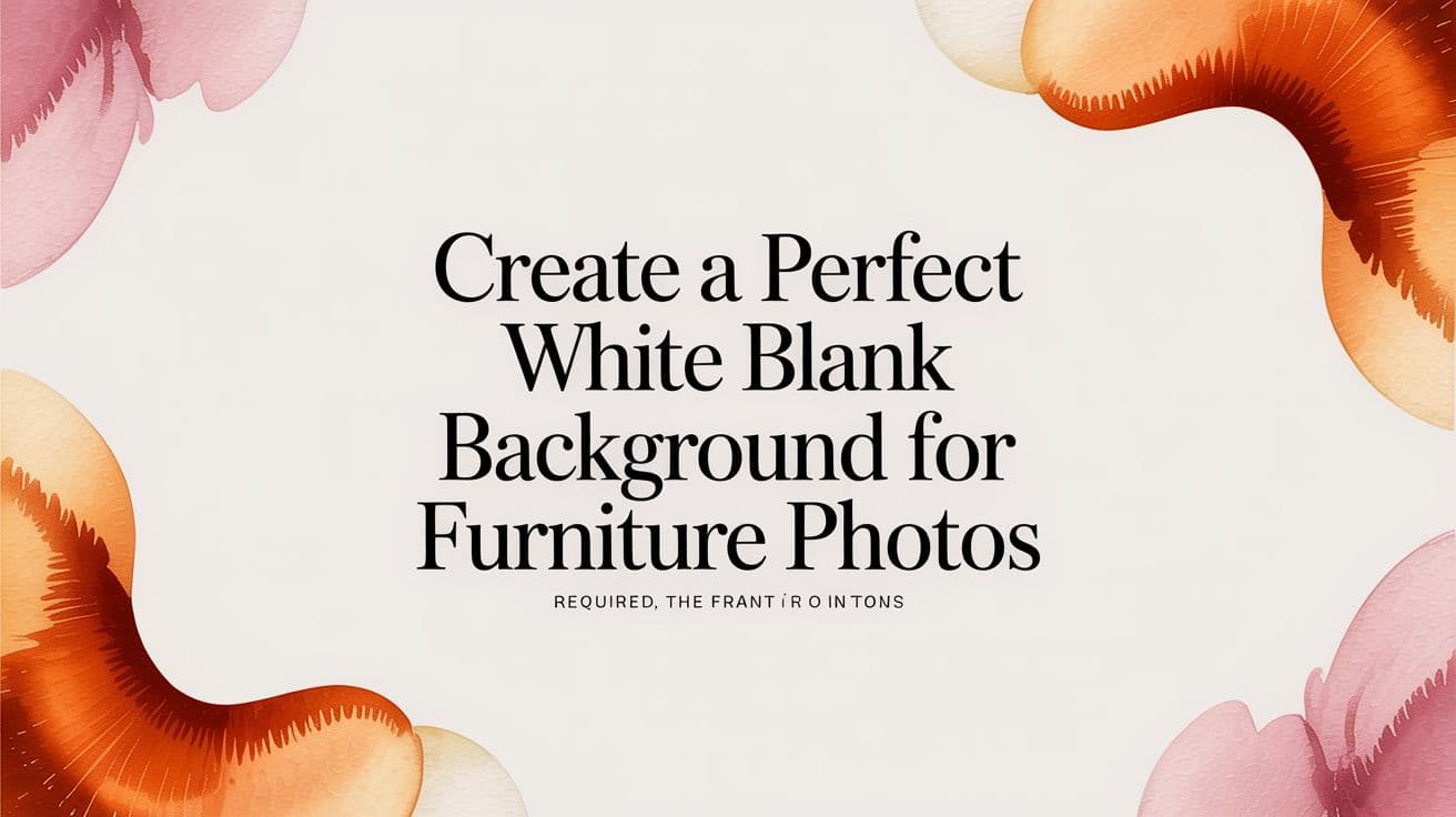 Create a Perfect White Blank Background for Furniture Photos