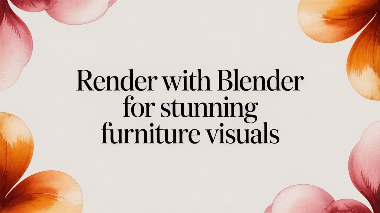 Render With Blender For Stunning Furniture Visuals